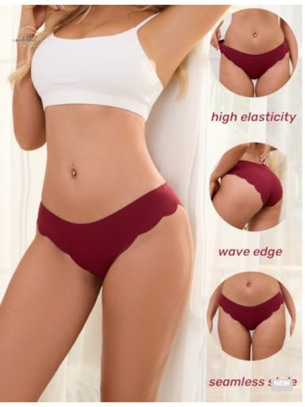 Seamless No Show Wave Edge Low Rise Bikini Panties 6 Pack - Picture 2 of 6